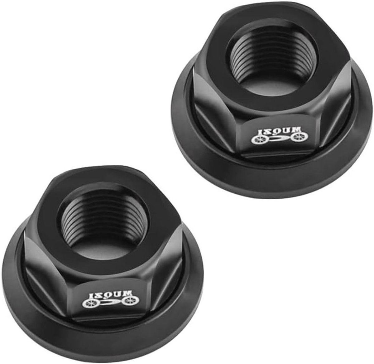 Set van 2 Aluminium Flenzen voor Fietsnaaf - Voor Voor- en Achterwielen, M9.5, Zwart