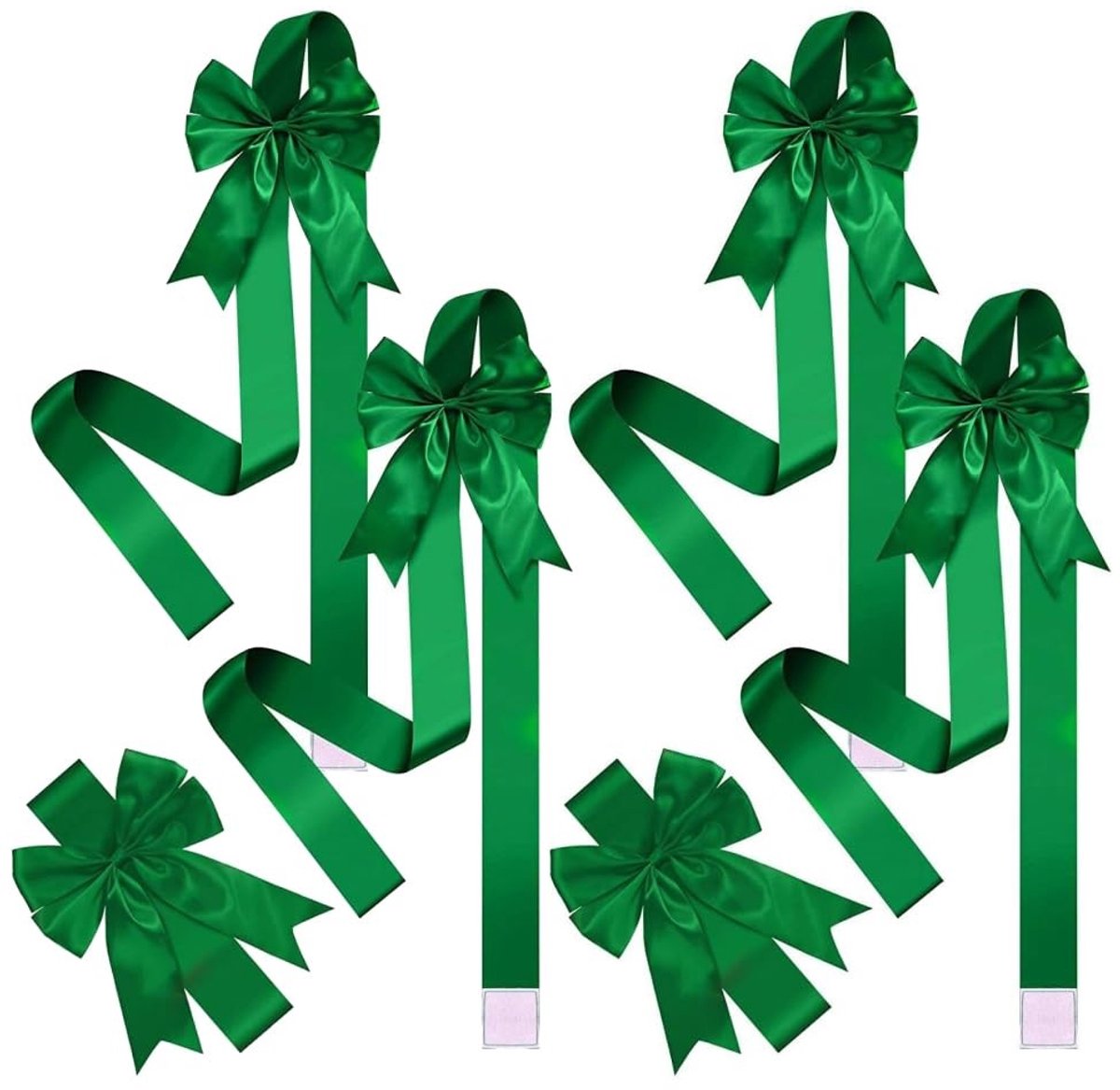 Dailygoods- Kerststrikken Set van 6 - Decoratieve Strikken - Glanzende Deurlinten - Voor K