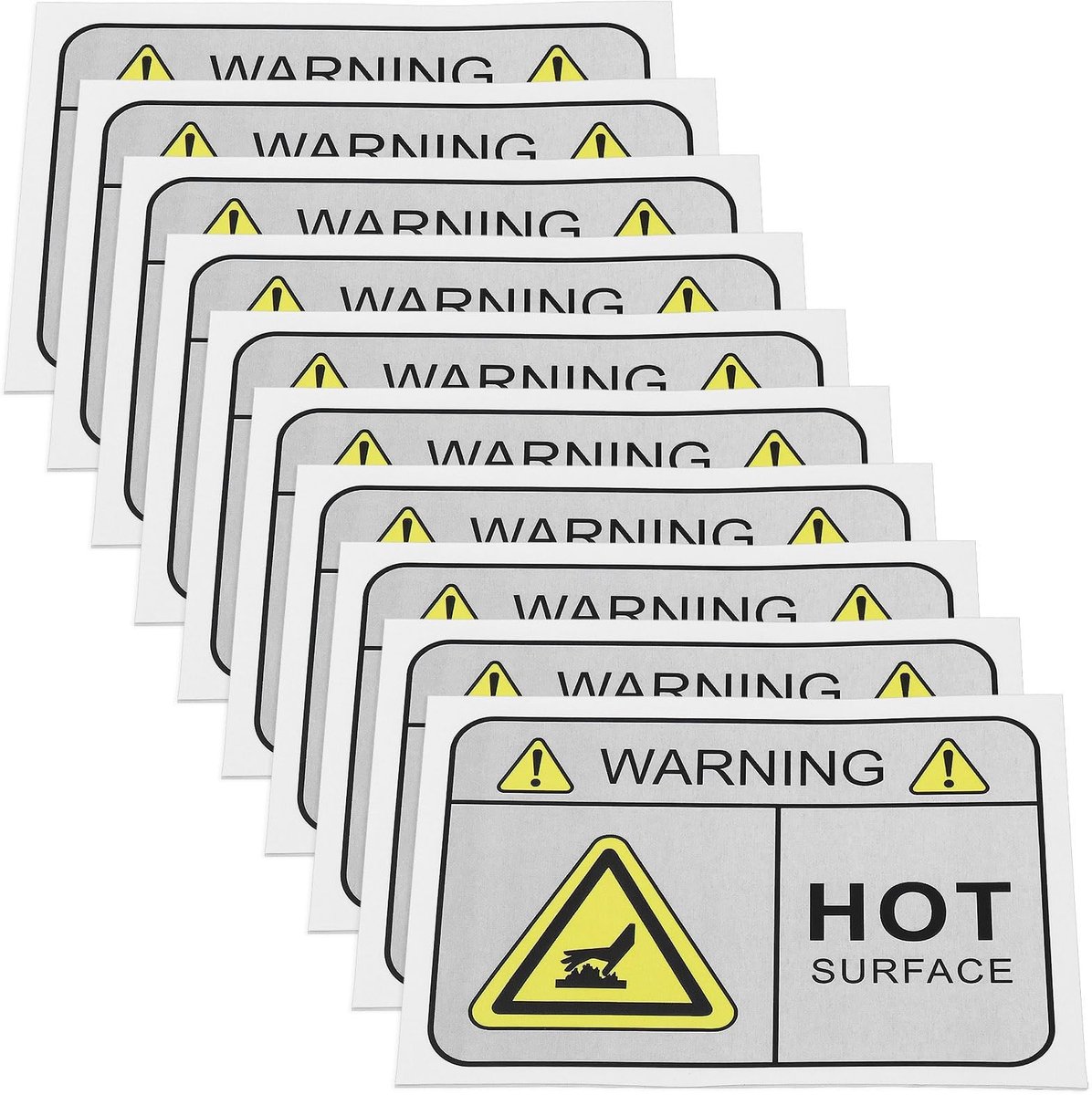 Dailygoods- Waarschuwing Label 10 Stuks - Hoge Temperatuur - PVC - 8,9x6,35 cm - Duurzaam - Voorzichtigheid Teken - Waarschuwingsetiket