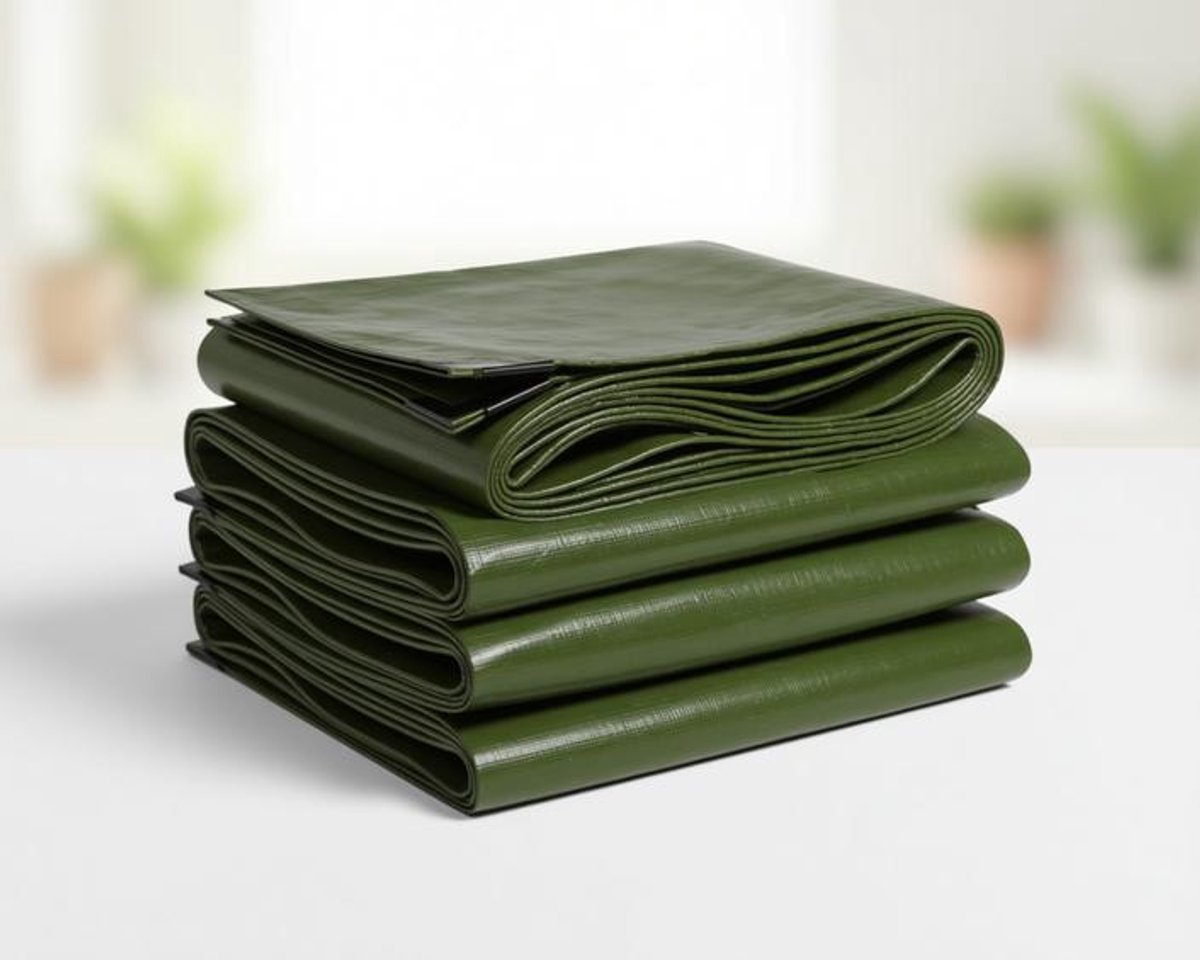 ElleMooi Waterdicht afdekzeil met ringen - 3 x 4 m - 160 g/m² - groen - voor camping, tuin, vrachtwagen en aanhanger