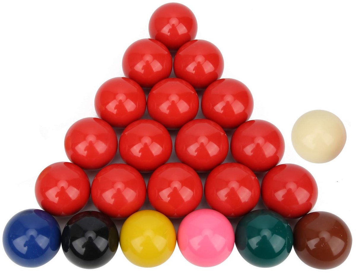 Dailygoods- Biljartballenset 22 Stuks - Snookerballen - Diameter 52,5 mm - Hars/Kalkpoeder - Officiële Speelbal - Sterk en Duurzaam
