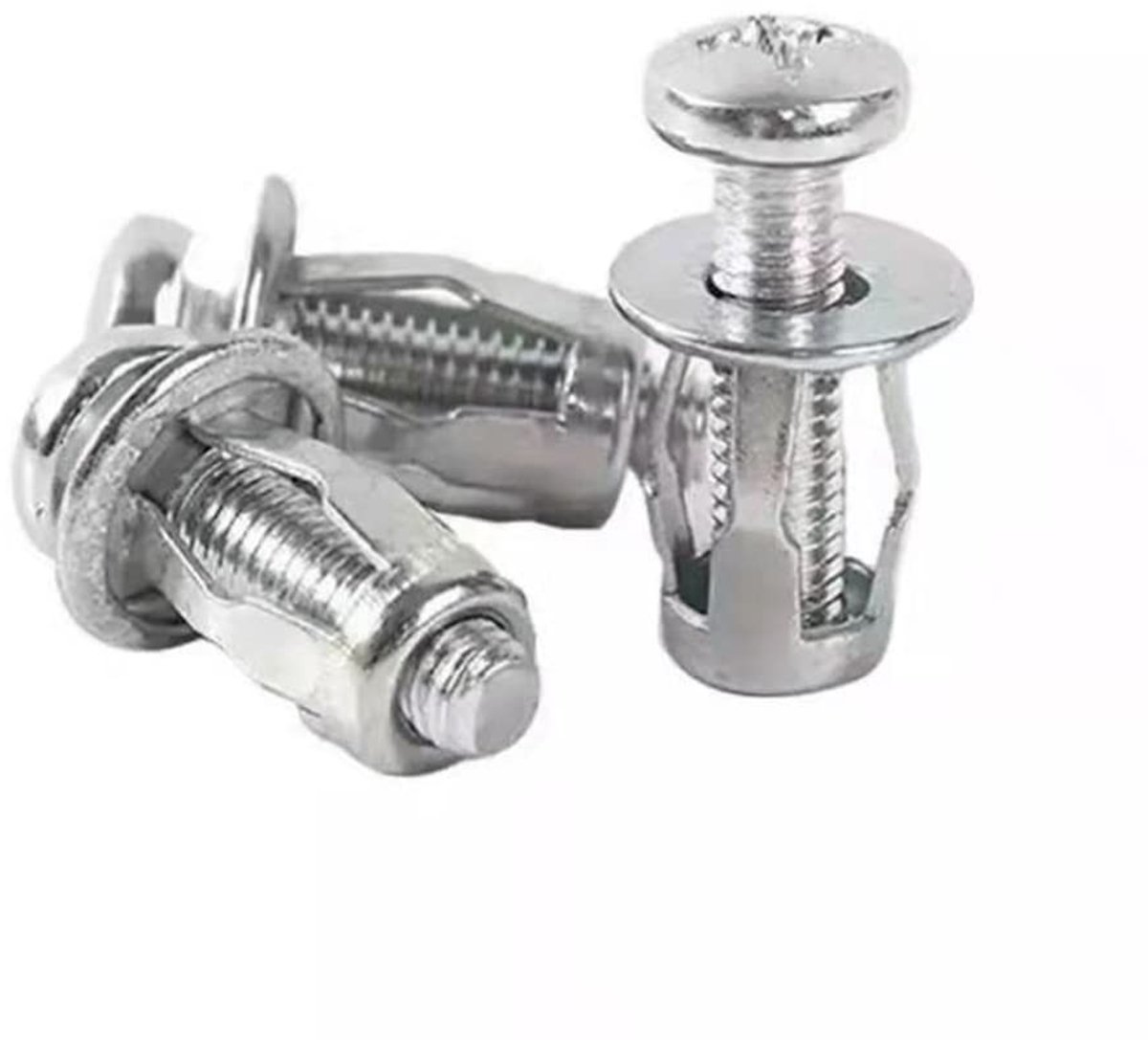 Dailygoods- Holteanker 10-delige Set - M5/M6 Wandmoeren - Metalen Bladschroeven - Koolstofstaal (Verzinkt) - Geschikt voor Holle Platen - Substraatdikte 0-5 mm - Schroefmoer
