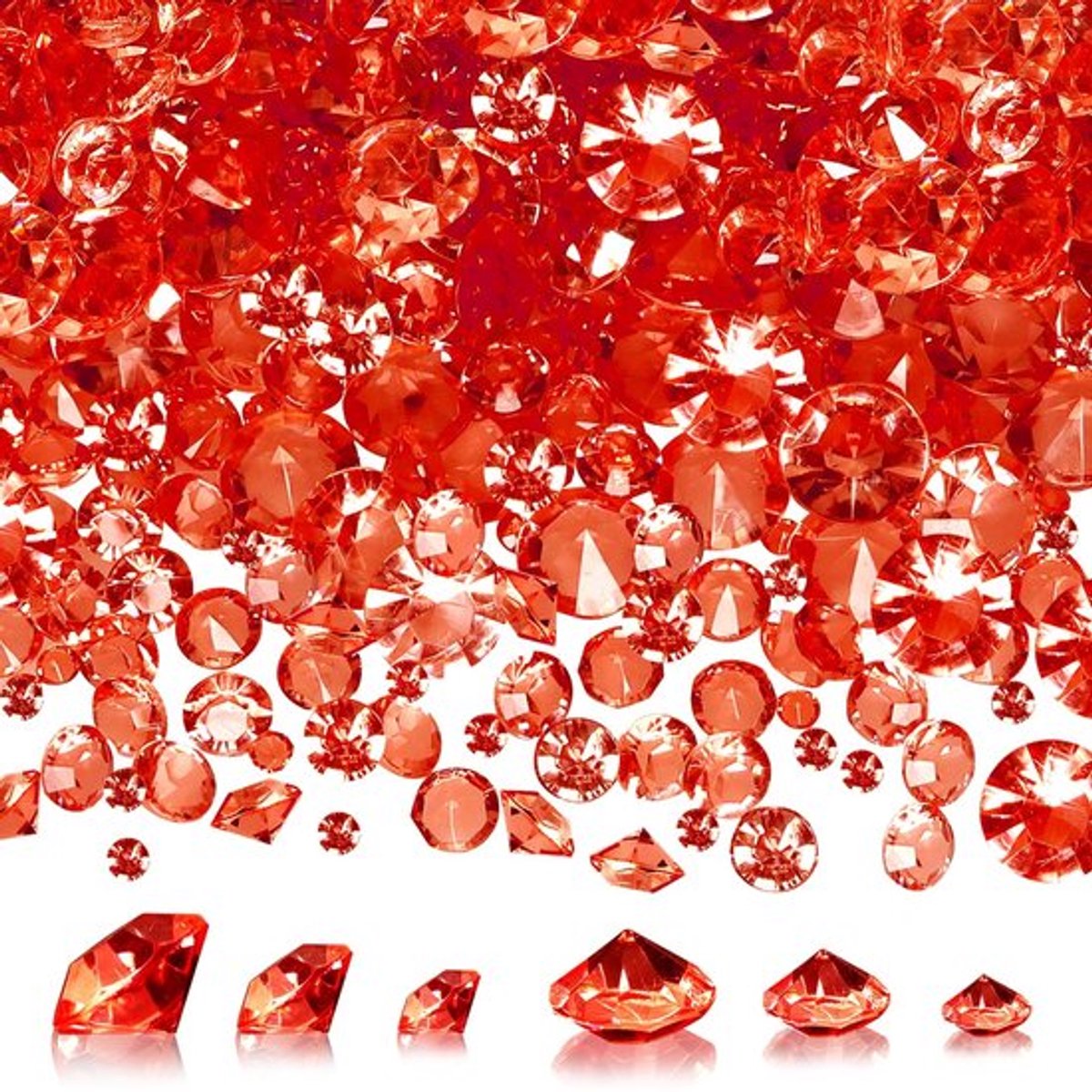 Dailygoody - Acrylkristallen Rood - Decoratieve Diamanten
