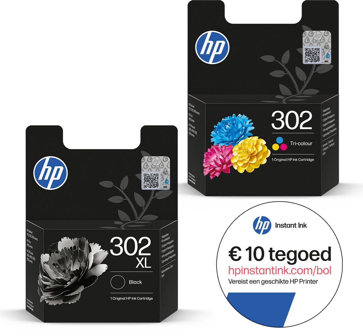 HP 302/304 - Inktcartridge - Origineel - 302/304XL Zwart & 302/304 Kleur + Instant Ink tegoed