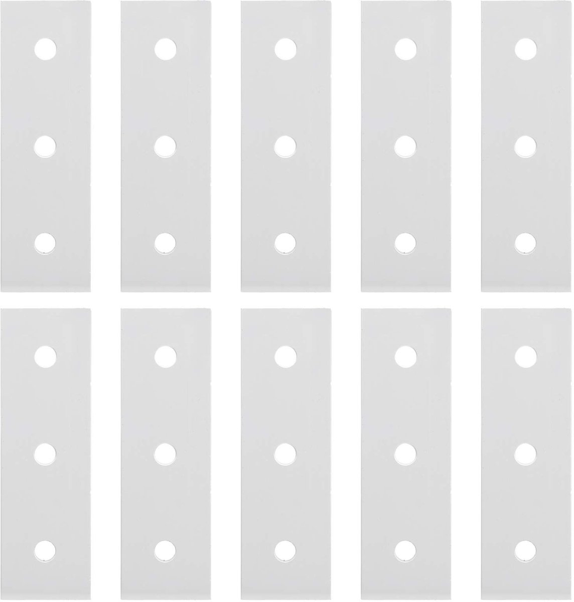 Dailygoods- Verbindingsplaten 10-pack Heavy Duty - Platte Beugelset - Aluminium - Voor Houtbewerking - Industriële Reparaties - Lengte 60/90/120 mm - Herstelplaten
