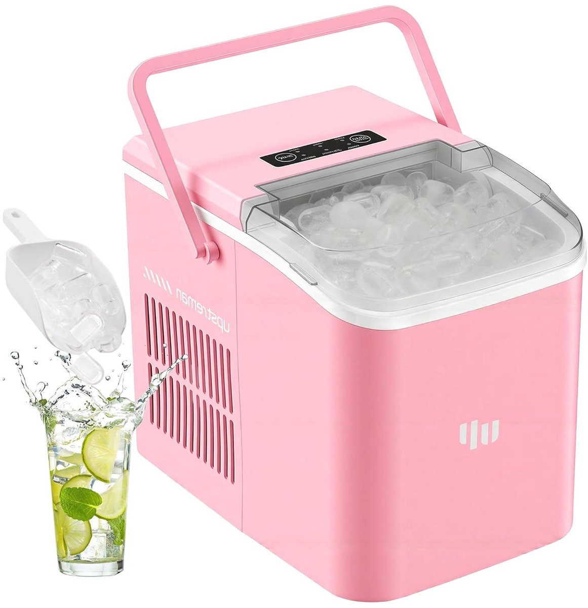 IJsblokjesmachine - IJsmaker Thuis - Snelle IJsblokjes - Automatische Reiniging - 12 kg Per Dag - Roze