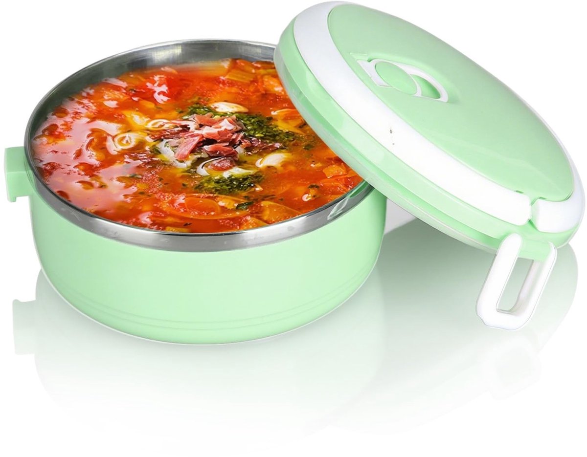 Dailygoods- Lunchbox 1000 ml - Roestvrij Staal 304 - Thermolunchtrommel - Stapelbaar - Lekvrij - Draagbaar voor School/Outdoor - Bento Box