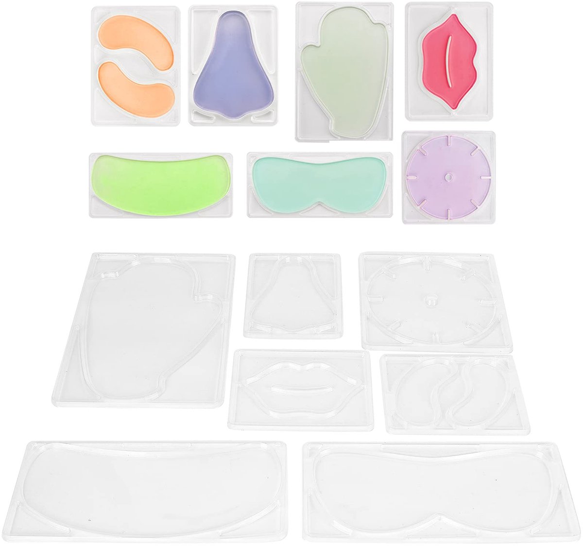 Dailygoods- Gezichtsmaskers 7 Vormen - Lippenmasker - Oogmasker - Neusstrips - Herbruikbare Maskers - Comfortabele Accessoires - Maskervormen