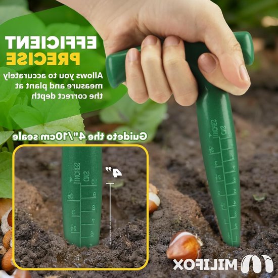 Dibber Garden Tool 17.5cm - Plastic Seed Dibbler - Sphere Digger - Garden Planter met Handvat - Zaaien - Plantenbollen - Tuingereedschap - Groen van Merkloos	 — afbeelding 5