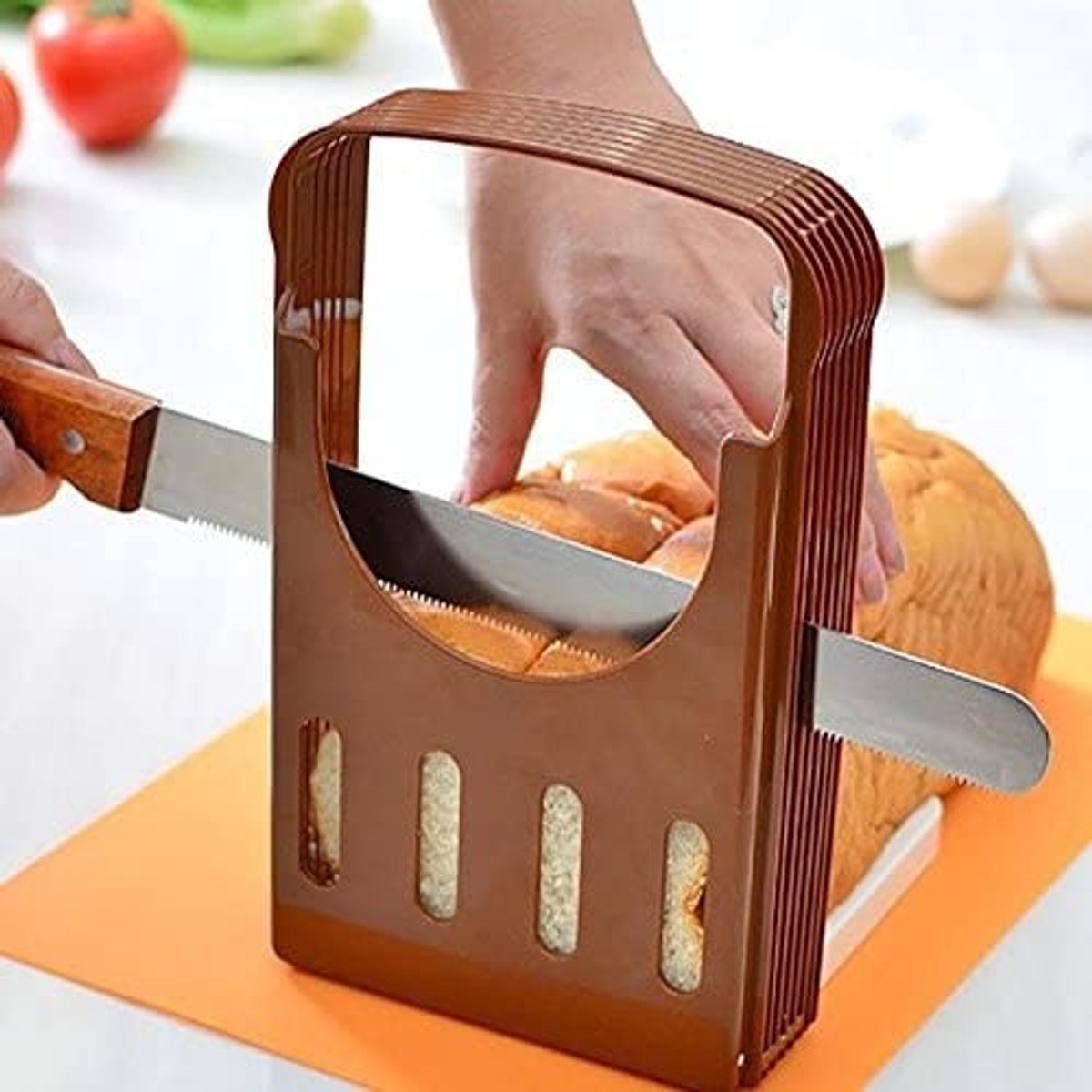 JHUBERS- Broodsnijmachine Opvouwbaar - Handmatige Snijmachine - Toast Snijder - Sandwich Maker - 4 Verschillende Diktes - Hoogwaardig ABS - Broodsnijder