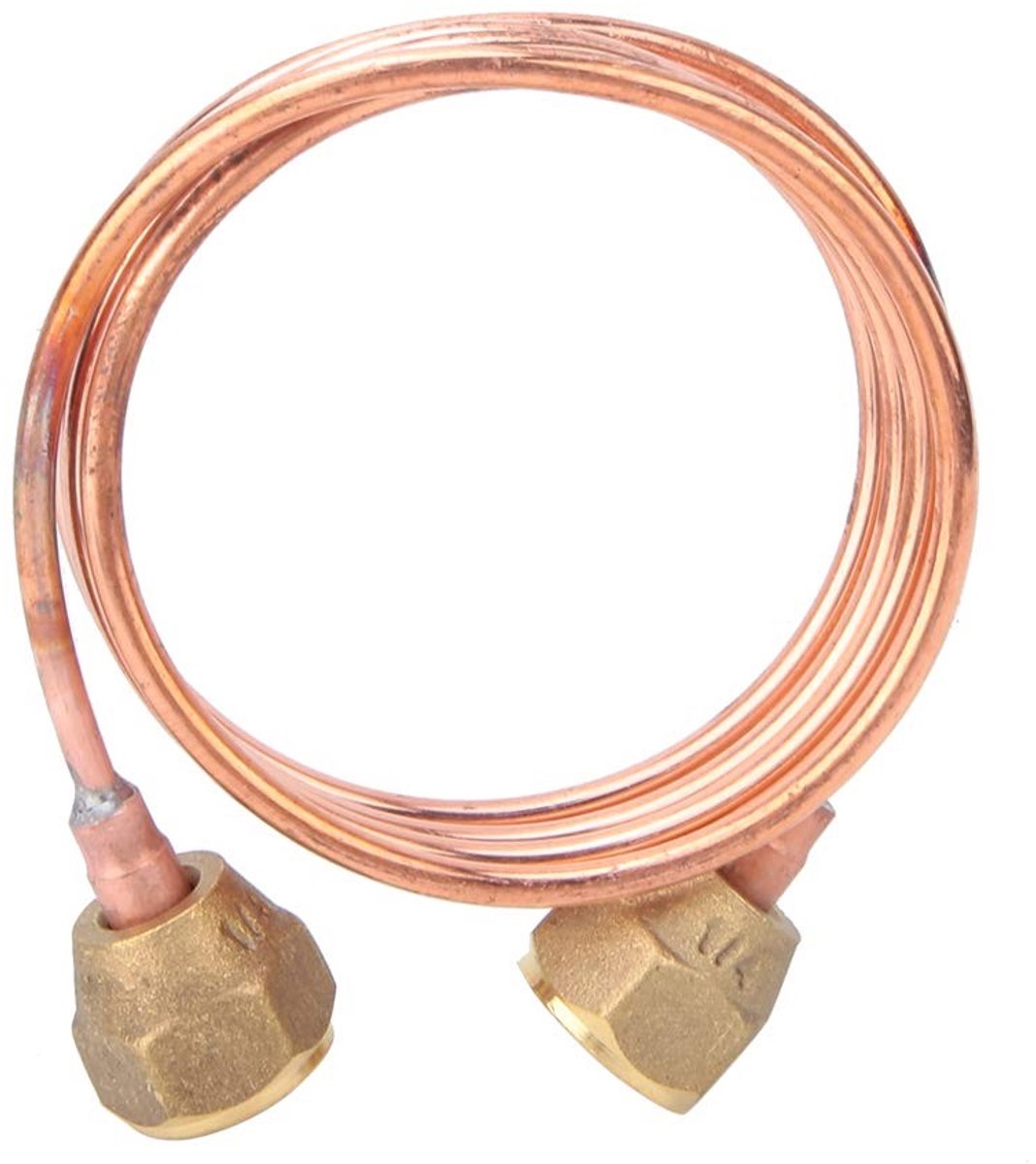 Dailygoods- Capillaire Buis Zacht Koper 2,8 Mm - G1/4 Inch - 900 Mm - Corrosiebestendige Messing Connector - Duurzaam - Geschikt voor Koeling/Airconditioning - Koelbuizen