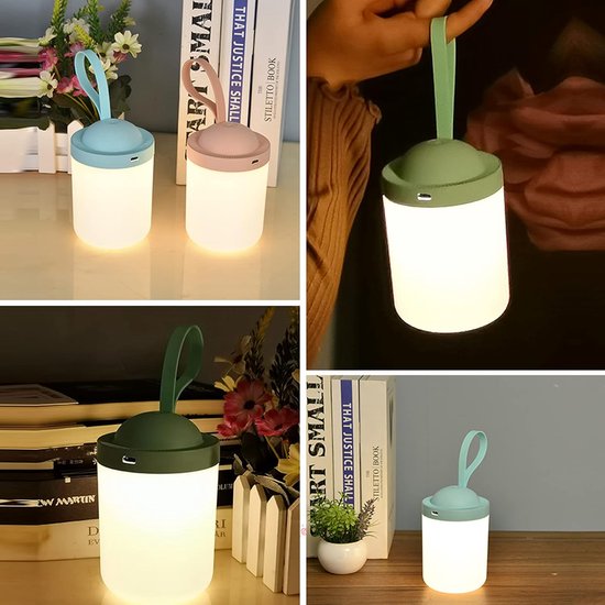 Kinderlamp - Nachtlampje - Nachtlampje voor naast het bed - USB-oplaadbaar - Oogvriendelijke kleurtemperatuur van 3000K - Traploos dimbaar - Oplaadbare LED-tentlamp - 1200mAh batterij - Warm licht - Ideaal als nachtlampje voor kinderkamers - Blauw — afbeelding 2