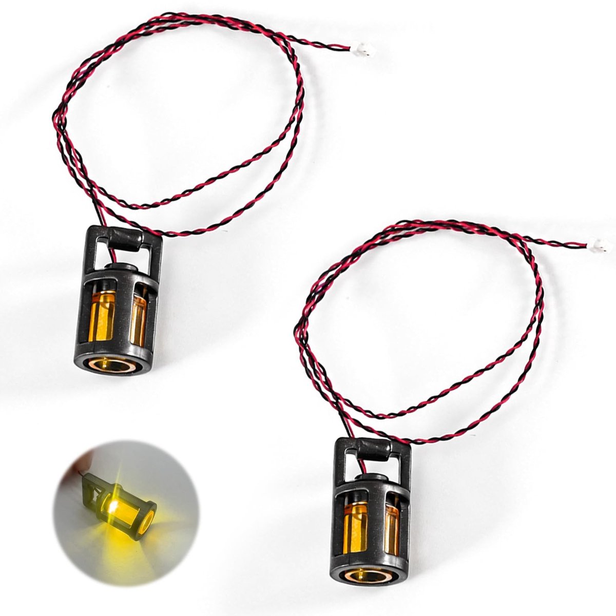 Dailygoods- Miniatuur LED-Lantaarn 15 cm Kabel - Miniatuurverlichting - Poppenhuisaccessoires - Speelgoedhuisdecoratie - Vitrines - Set van 2 Stuks
