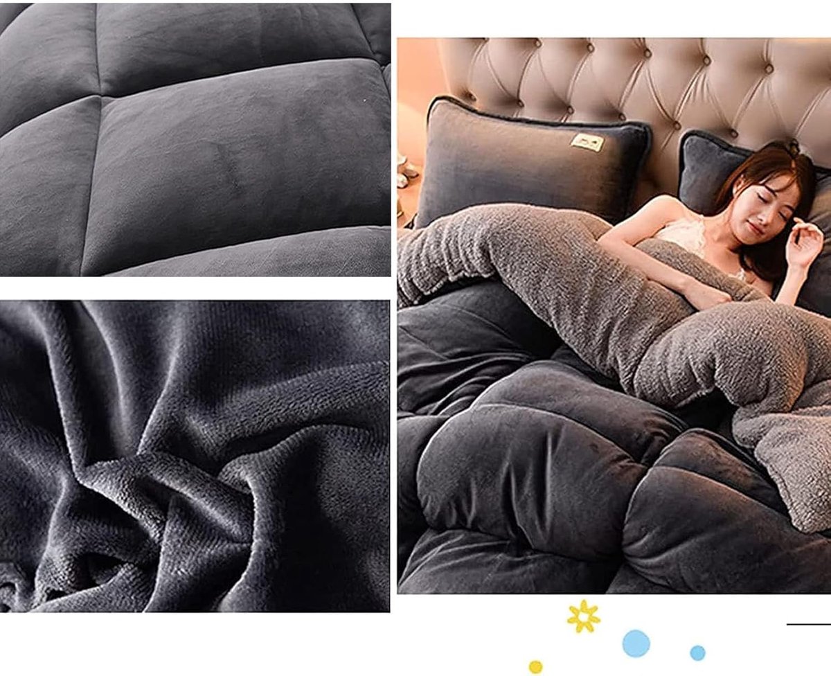 ZTGL Elegant Comfortable Heavy Winter Duvet, Super Soft Warm Double-Sided Velvet Thick Blanket, Reversible Down Alternative Micro Suede Bed Duvet Core for Cold Weather,C,200x230cm(4kg) thumbnail 7