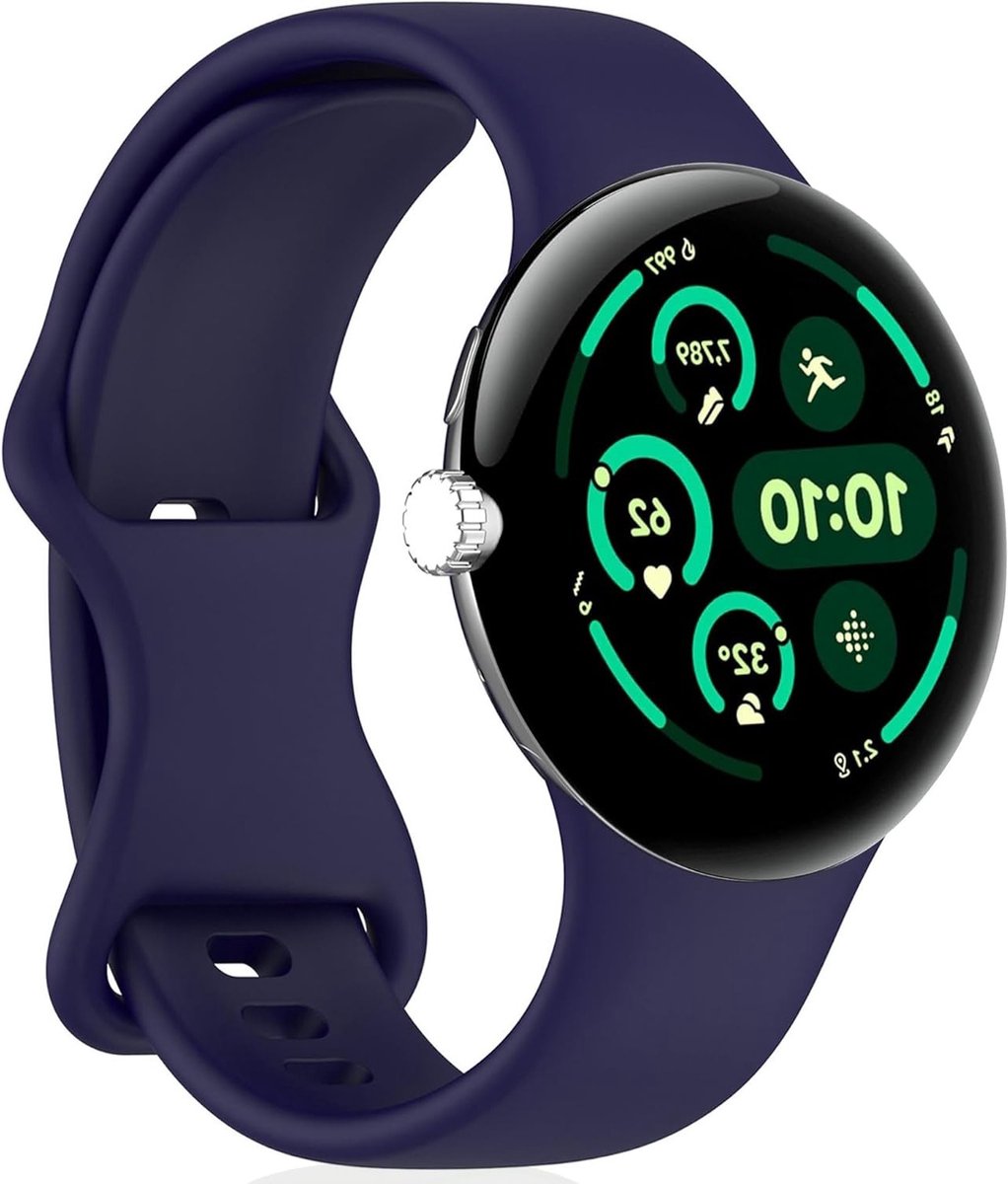 Sportieve Silicone Horlogeband voor Pixel Watch 4 en 3 - Donkerblauw, Ademend en Comfortabel voor Actieve Gebruikers