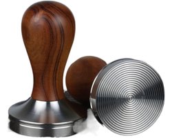 Espresso Tamper 51 mm - Professionele Roestvrijstalen Stamper met Houten Handvat voor Perfecte Koffie