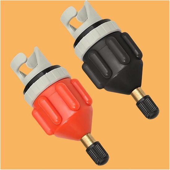 Luchtventiel Adapter - Opblaas Adapter - Water Sporten - Duurzaam Nylon Materiaal - 8 cm Lengte - Oranje van Merkloos — afbeelding 3