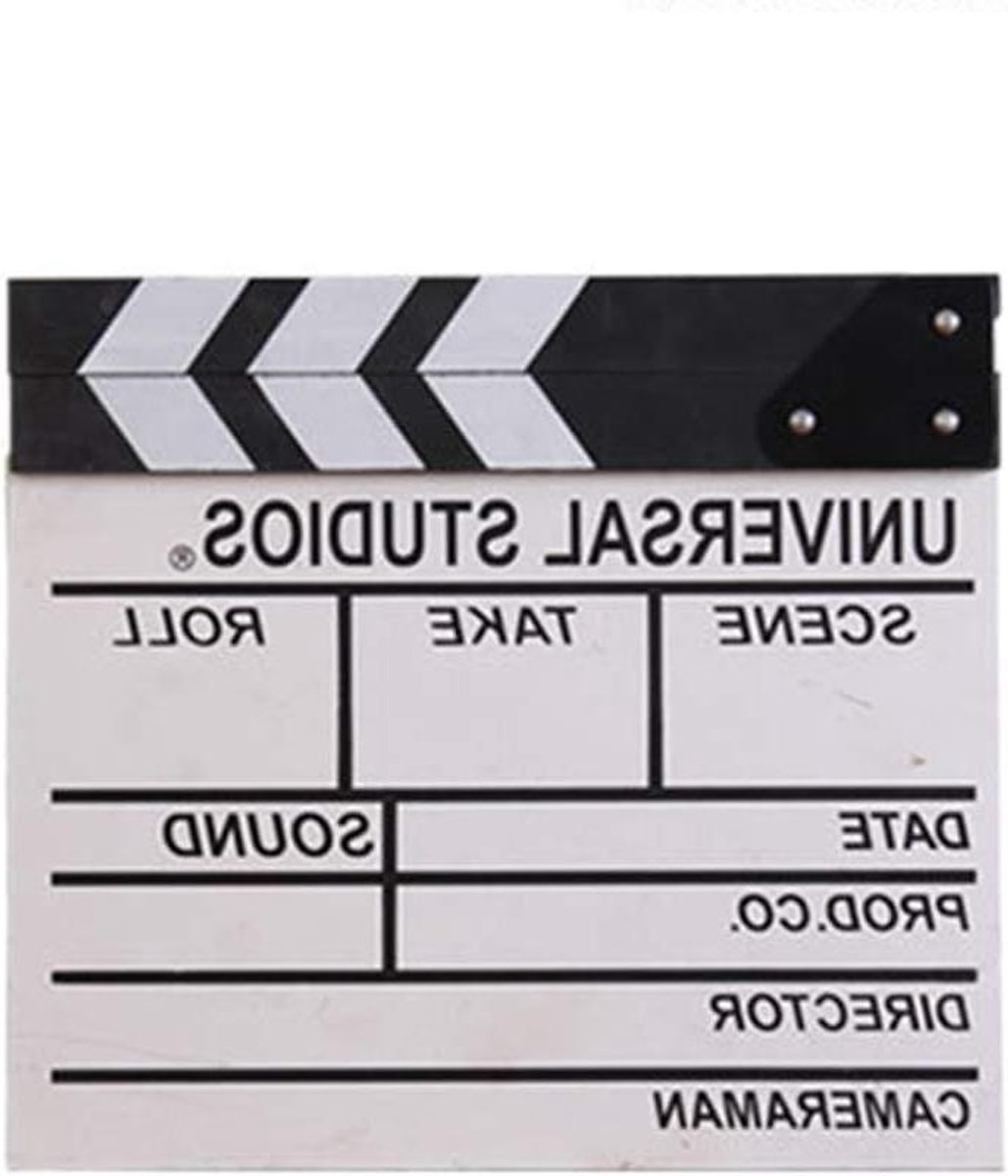 Leeadwaey Houten regisseur filmscène Clapperboard tv video klepper board film fotografische prop opknoping decoraties, wit