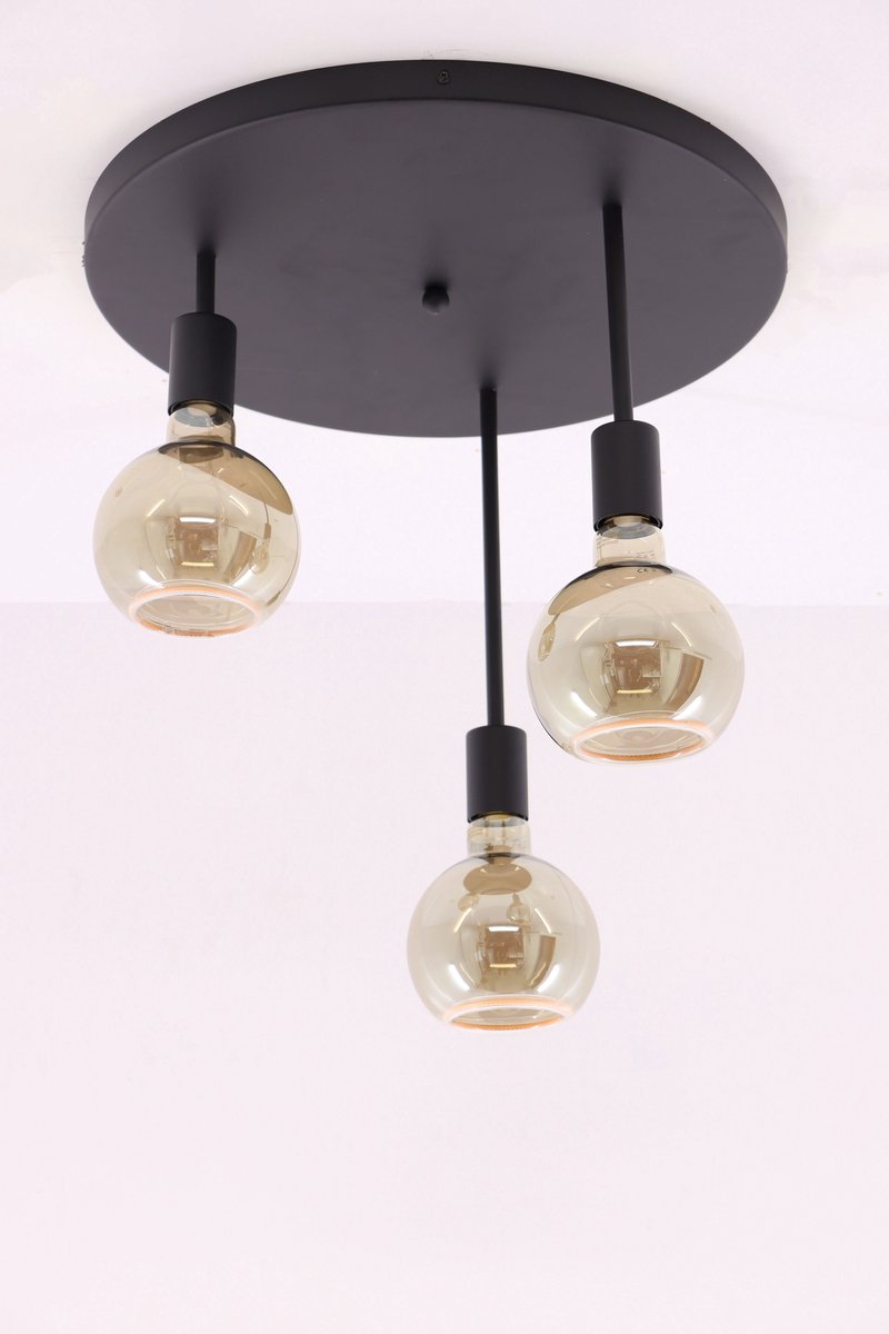 Plafondlamp 3 lichts - Exclusief segula lichtbronnen - Zwart