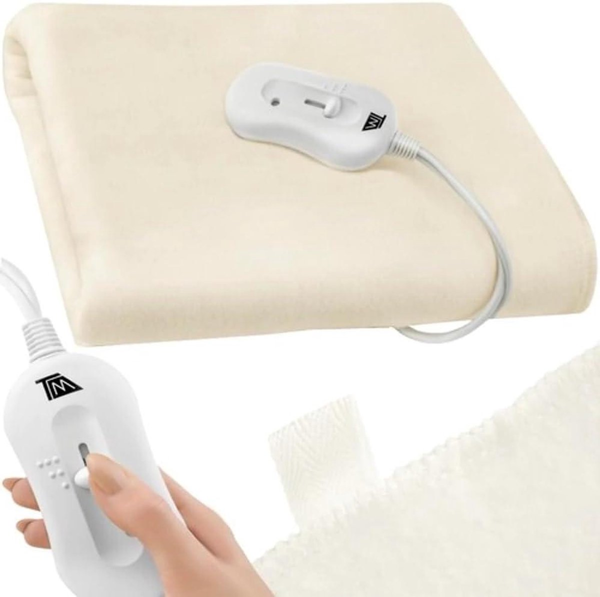 Elektrische deken - Warmtedeken Onderdeken - Extra warmte - Energiezuinig comfort - 150 x 80 cm - Wit