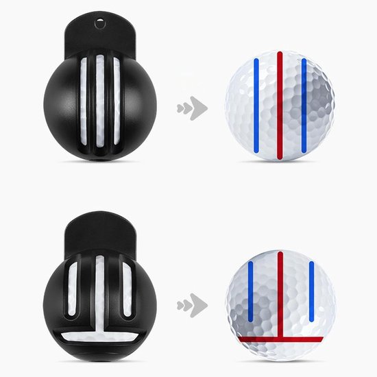 Golfbal Uitlijning Tool - Ball Marker Clip - Golfspel Verbeteren - Dubbelzijdige Markering - 7.09 inch lengte - Zwart — afbeelding 2