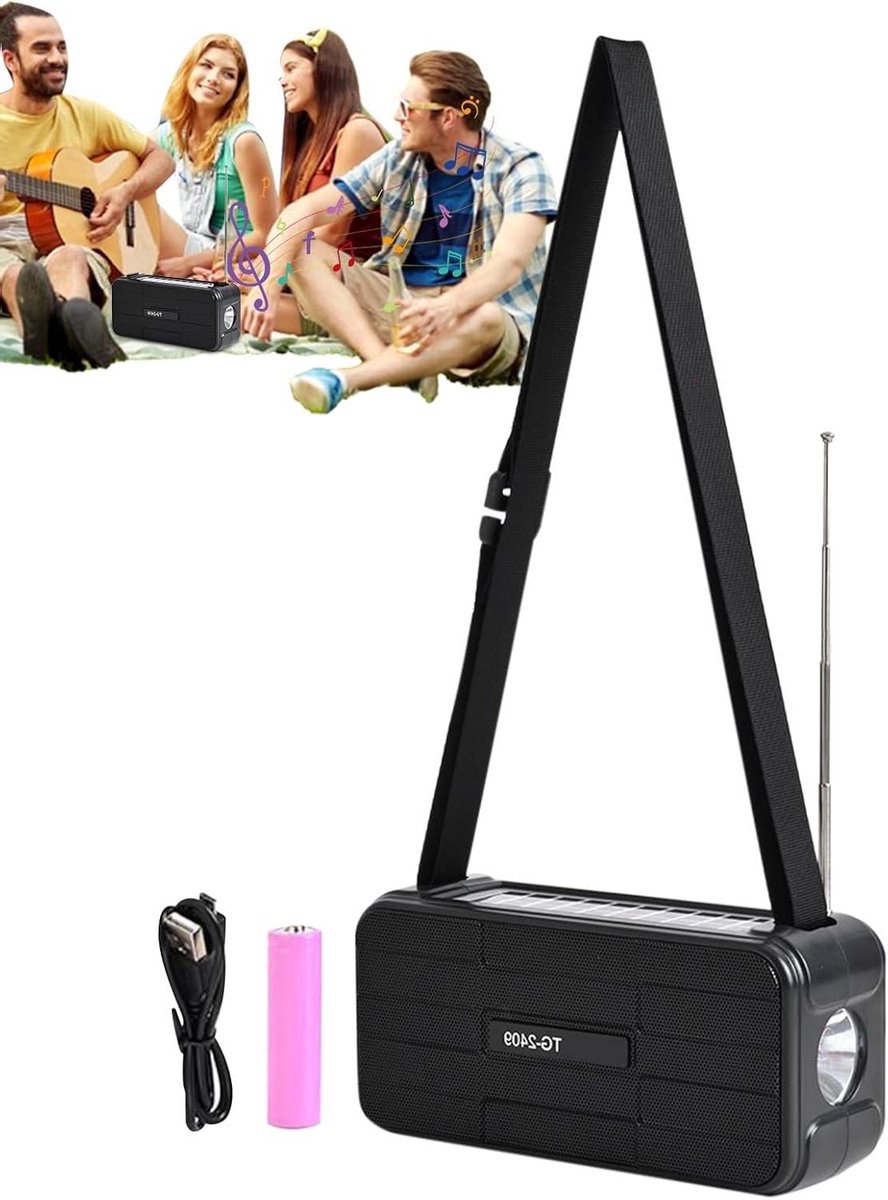 Draagbare Radio - Speaker Met Licht - Kamperen Werk Reizen - Hybride Energie - 20.6 x 10.4 x 7.3 cm