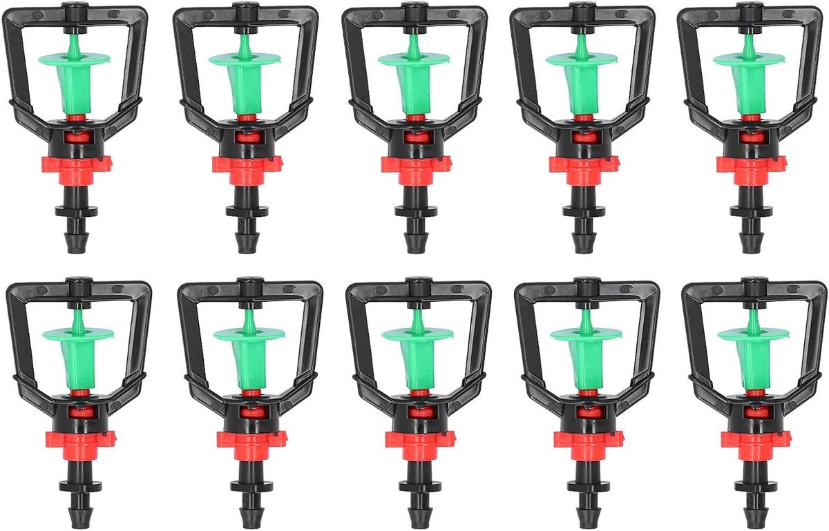 Opknoping Sproeiers - Roterende Nozzles - Planten Water Geven - Gelijkmatige Sproei - 10 Stuks - Zwart