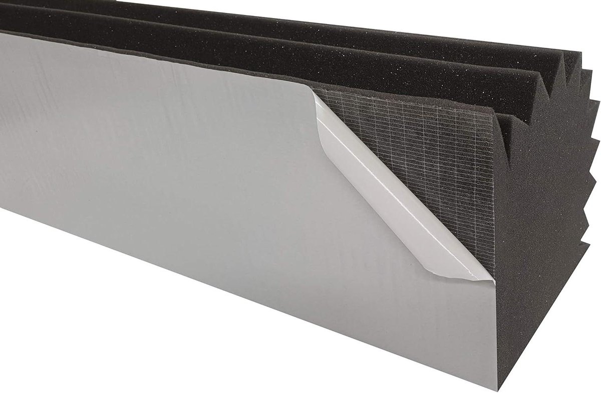 Akoestisch Schuim - Bass Trap - Ruimte Optimalisatie - Zelfklevend - 100x20x20 cm - Antraciet