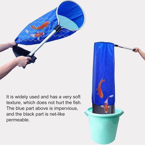 Visnet Aquarium - Schepnet Vis - Vis Overplaatsen - Zacht Gaasontwerp - 40cm Diameter - Grijs van Merkloos — afbeelding 3