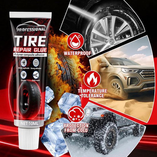 Bandenreparatie Lijm - Rubberen Cement - Noodreparatie Onderweg - Sterke Hechting - 20 ml - Zwart van Merkloos — afbeelding 4
