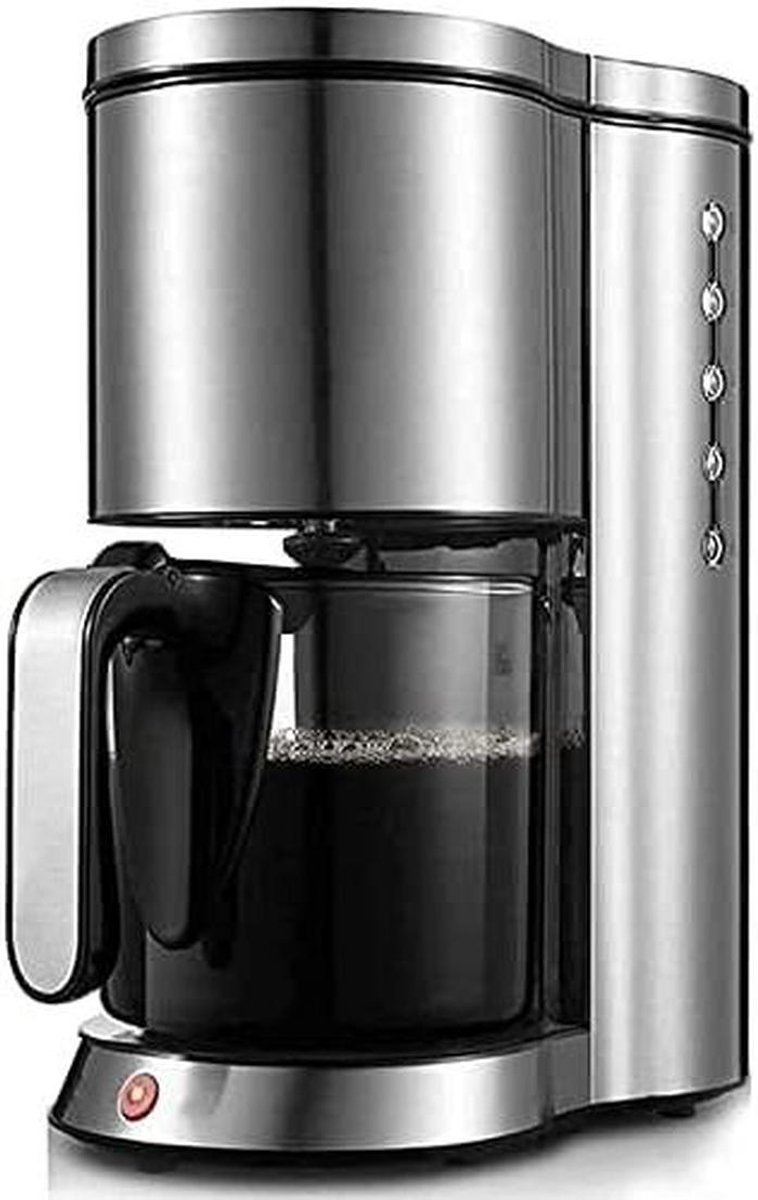 Koffiezetapparaat met Filter - Theezetmachine Automatisch - Koffie en Thee Zetten - Programmeerbaar met Warmhoudplaat - 125 Liter - Zilvergrijs