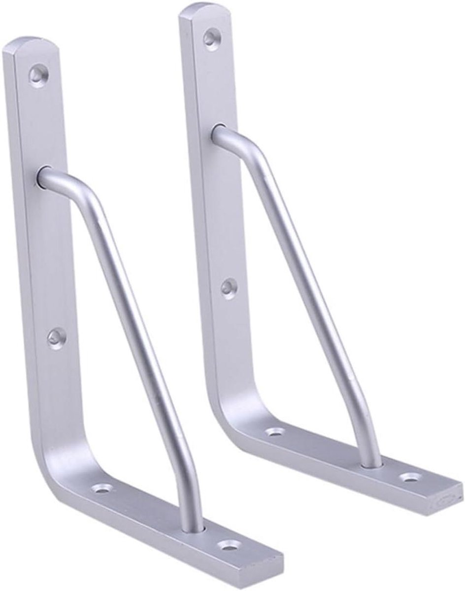 Wandplank Steunen - Plankhouders Beugels - Opbergen en Organiseren - Verstevigd Aluminium - 30x19CM - Zilver