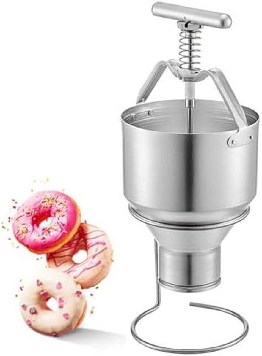 Donut Maker - Beslag Dispenser - Zelf Bakken - 6 Dikte Instellingen - 3L - Zilver