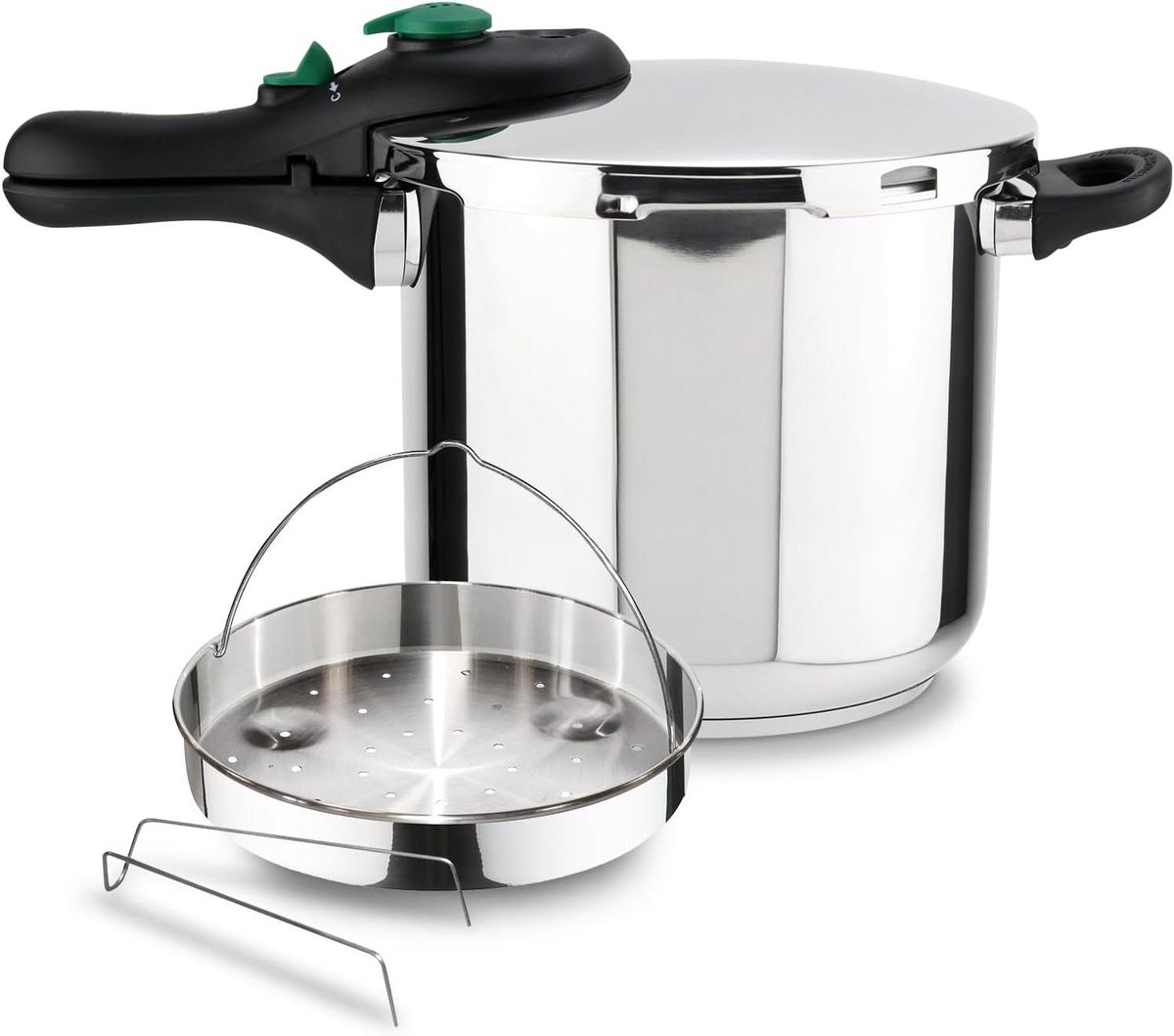Snelkookpan Roestvrij Staal - Drukpan Stoofpan - Snel Koken - 5 Veiligheidssystemen - 7.5 Liter - Zilverkleurig