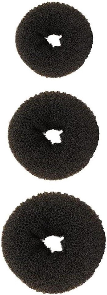 Haar Donut Bun Maker - Knot Vullingen - Haar Stijlen - Verschillende Maten - 3 Stuks - Zwart
