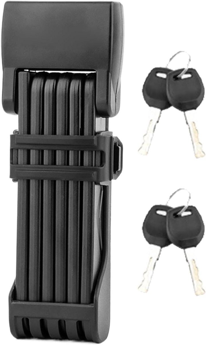 Vouwfiets slot - Opvouwbaar slot - Fiets beveiligen - Anti-diefstal staal - 18 x 5 cm - Zwart grijs