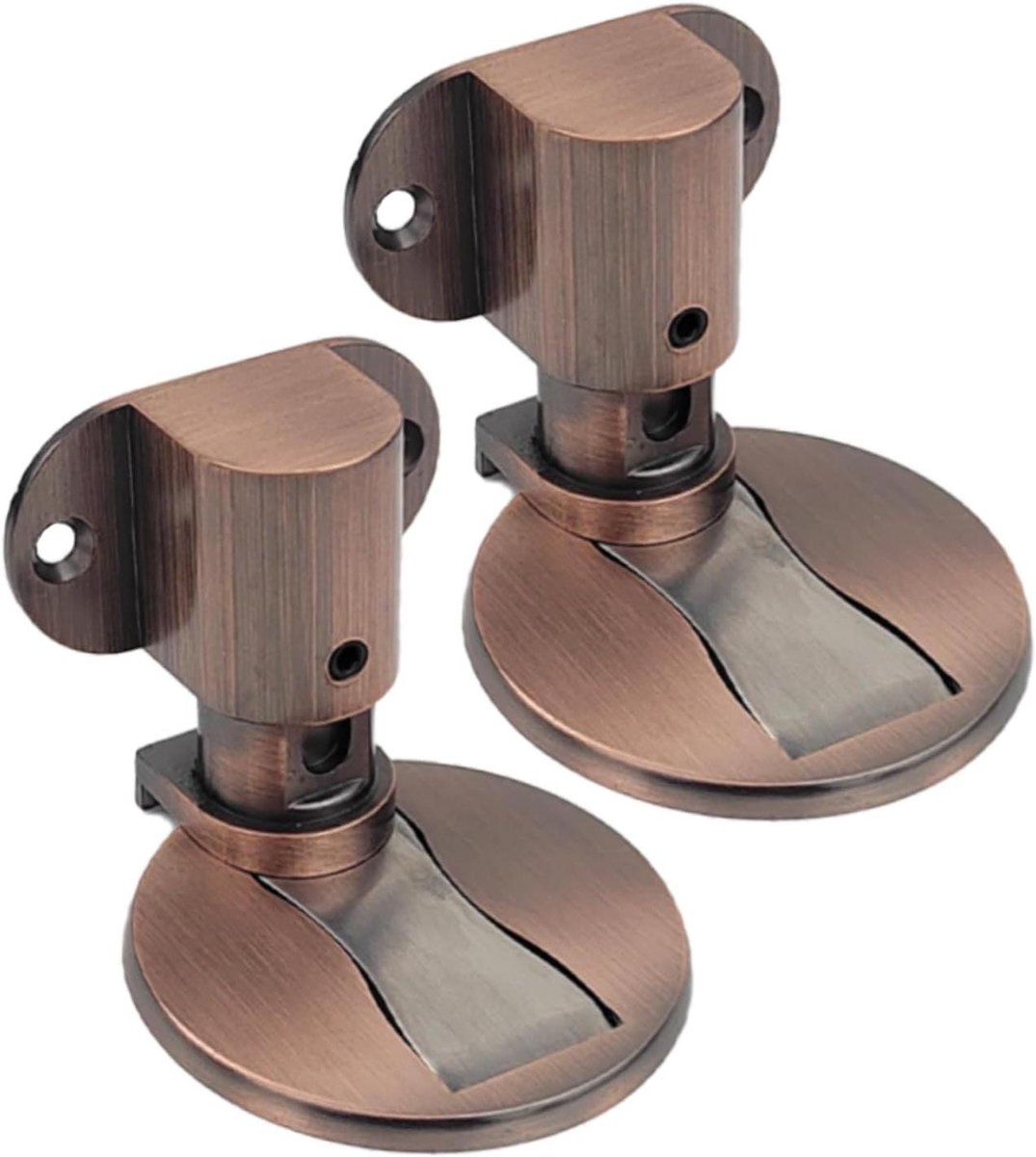 Verborgen Deurstopper - Magnetische Deurhouder - Deuren Open Houden - Verstelbaar en Verzonken - 2 Stuks - Rood Brons