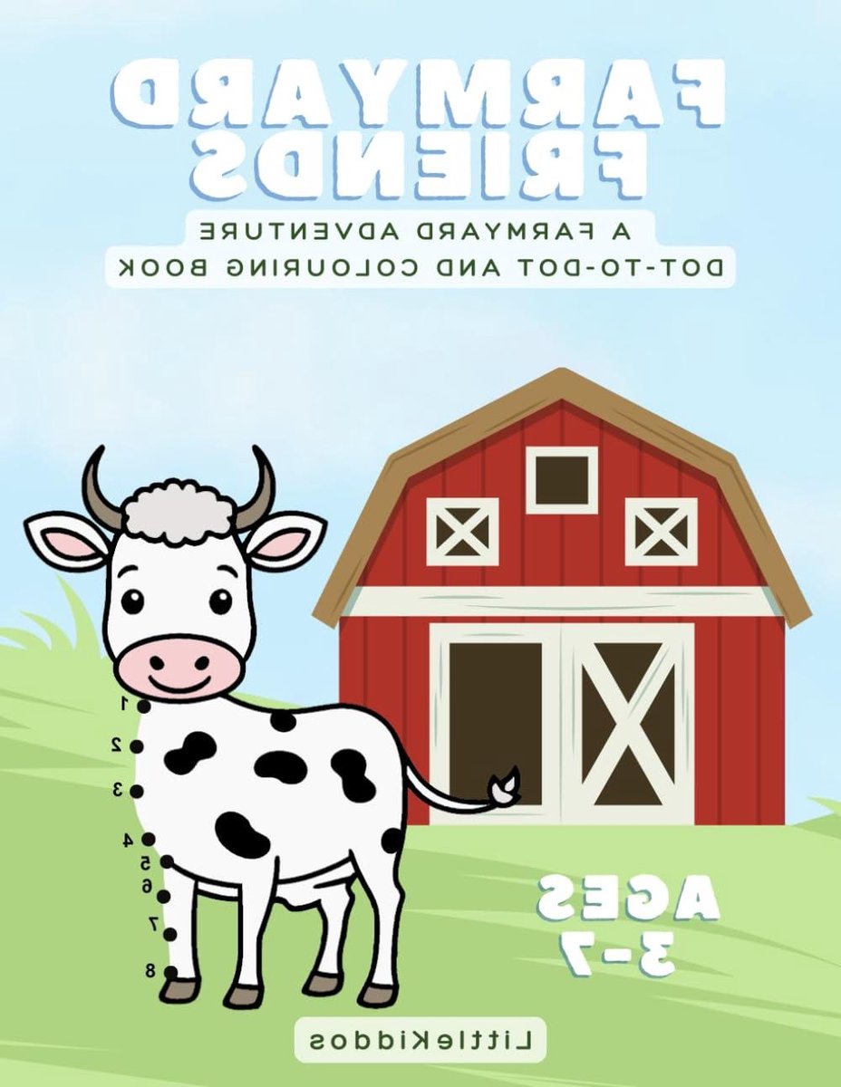 Boerderij Dot to Dot - Kleurboek Puzzel - Leren Tellen - 25 Boerderij Puzzels - 21.59 x 27.94 cm