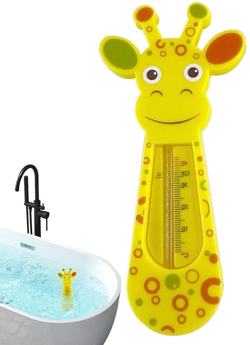 Giraffe Badthermometer - Baby Thermometer - Badwater Controleren - Drijvend Badspeelgoed - 14.8 cm - Geel