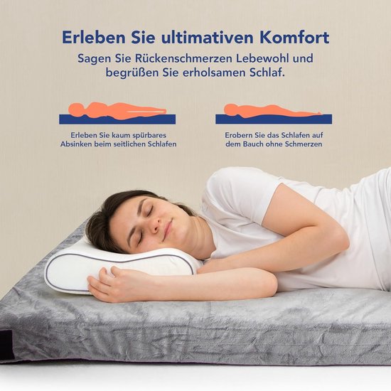Campingmatras Traagschuim - Slaapmat Vloermat - Comfortabel Slapen - Waterdichte Coating - 90 x 200 cm - Grijs — afbeelding 3
