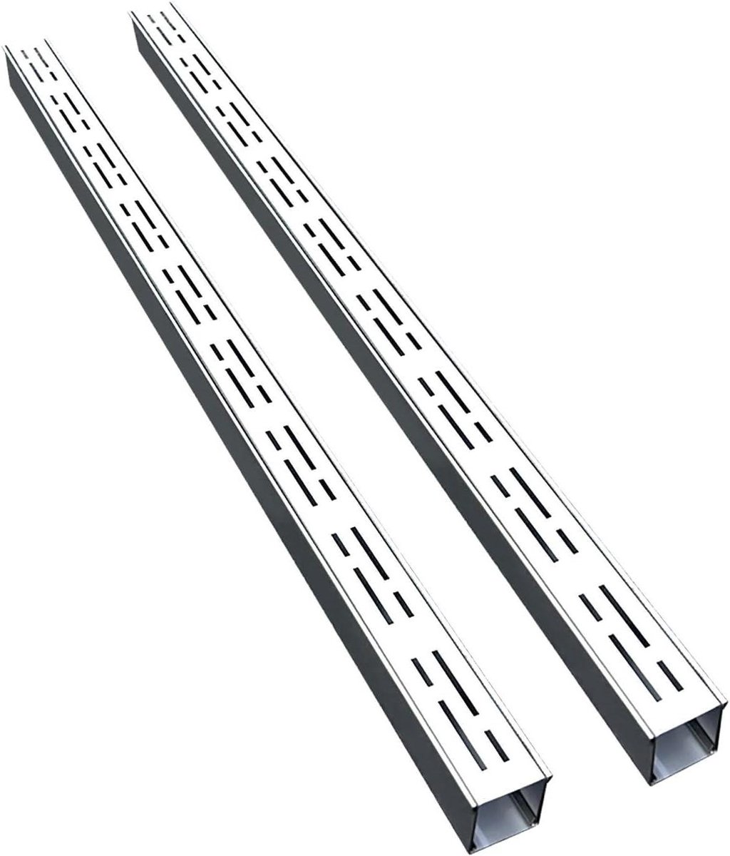 Regenafvoerkanaal - Afvoergoot Drainagesysteem - Wateroverlast Voorkomen - Roestvrij Staal 304 - 7 cm x 3 cm - Zilver