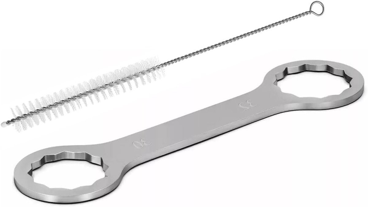 Dubbele ringsleutel voor drukreducerende ventielmanometer RU0002, geschikt voor N2/C02, 30/32mm, ideaal voor gasflessen en HVAC toepassingen