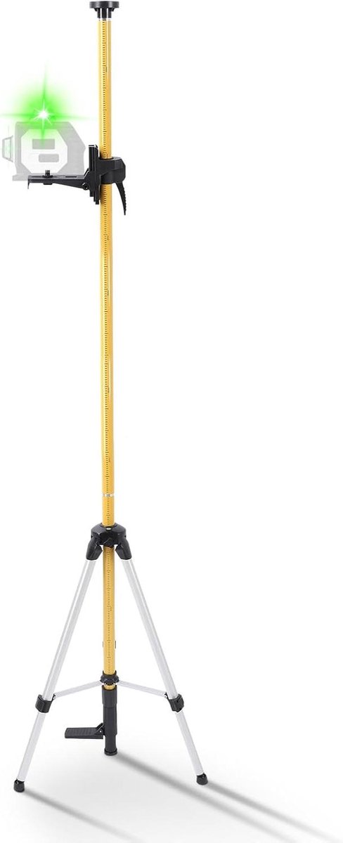 Telescoopstang - Laser statief - Nauwkeurig meten - Geïntegreerde waterpas - Verstelbaar - Geel