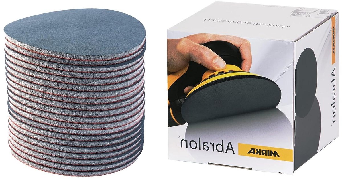 Abralon Slijpschijf - Polijstschijf Klittenband - Lak Afwerken - Uniform Schuurpatroon - Ø 150mm 360 Korrel - Grijs