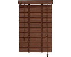 Houten Jaloezieën - Raambekleding - Privacy Instellen - Natuurlijk Veiligheidshout - 125cm x 165cm - Bruin