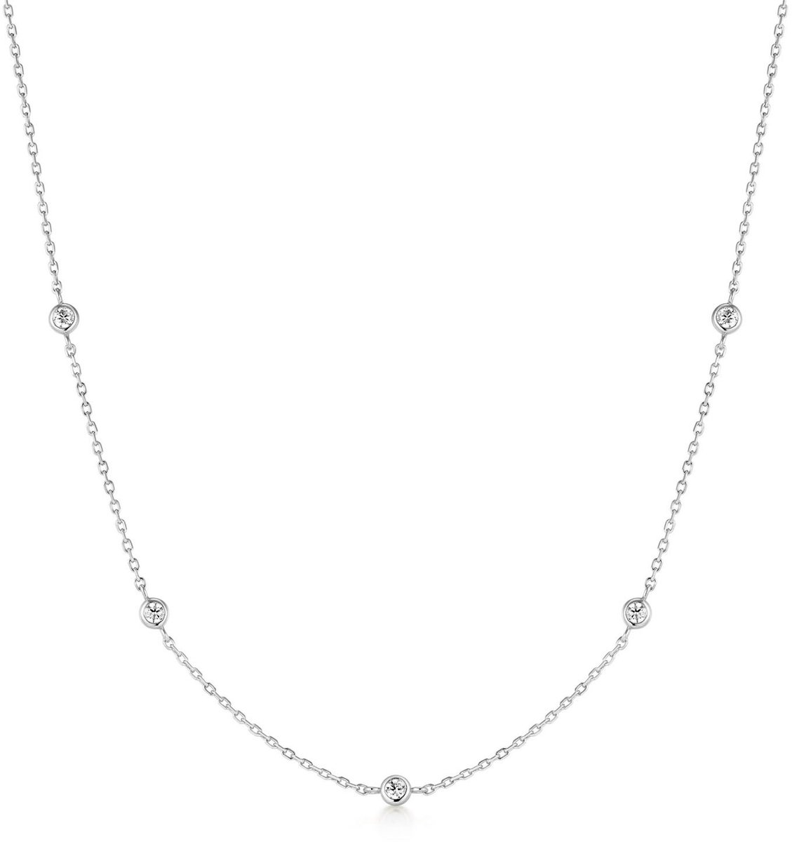 Silver Classic Station Necklace S