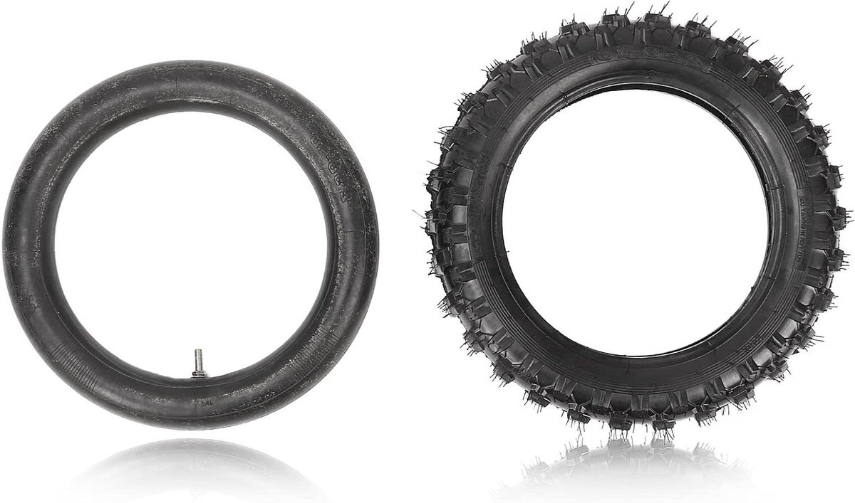 Banden en Binnenbanden Set - Off Road Banden - Motor Onderhoud - Explosieveilig Rubber - 2.50x10 Inch - Zwart
