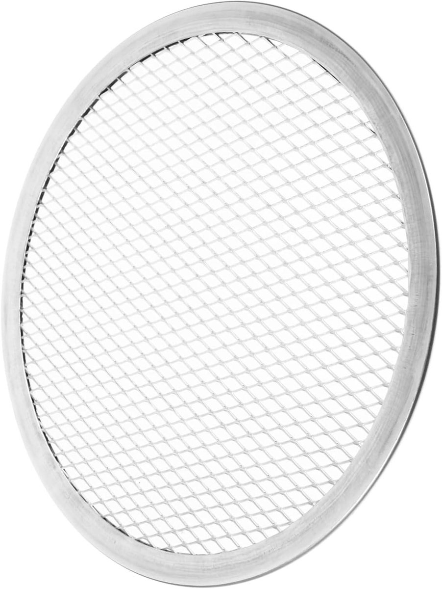 Pizza Bakplaat - Anti-aanbak Plaat - Gelijkmatig Bakken - Mesh Aluminium - 20 cm - Zilver
