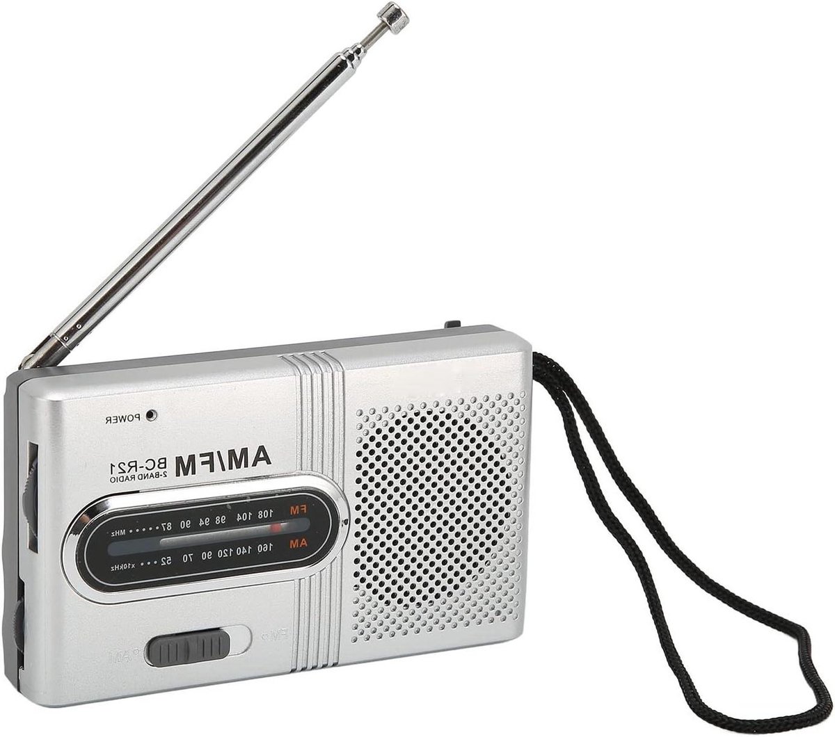 Draagbare Radio - Zakradio AM FM - Ontspanning Thuis - Krachtige 5W Luidspreker - 71 Gram - Zilvergrijs