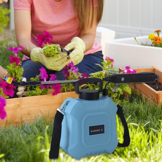 Rugspuit Elektrisch - Draagbare Waterspuit - Planten Verzorgen - Type-C Oplaadbaar - 5L of 8L - Lichtblauw — afbeelding 2
